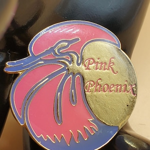 Vintage Pink Phoenix lapel pin