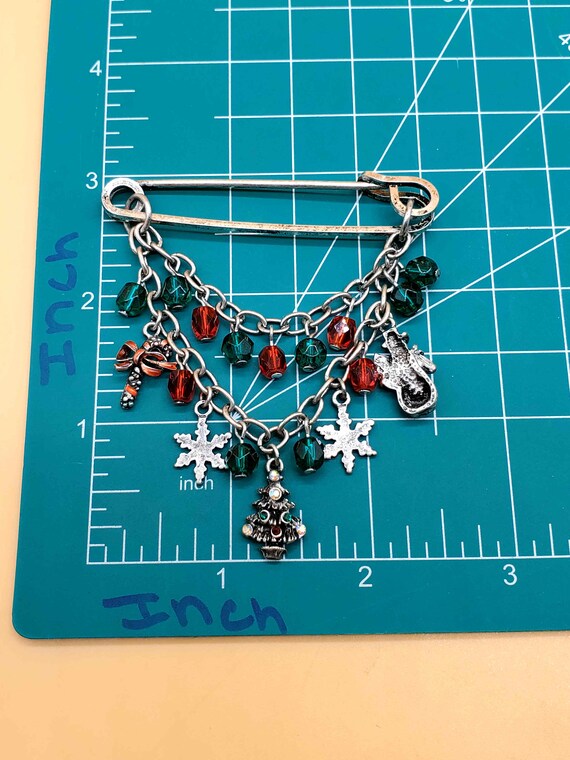 Vintage Holiday/ Christmas dangling chain charm b… - image 3