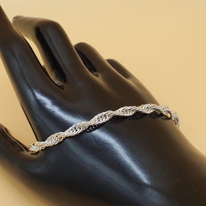 vintage sterling simple twist chain bracelet