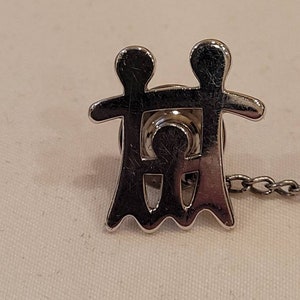 Vintage sterling silver modernist parents with child pin