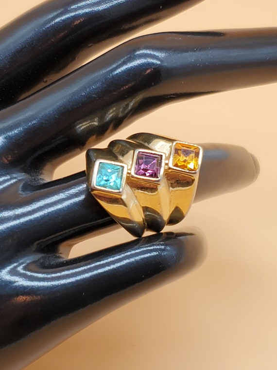 Vintage 18KHGE statement ring - image 1