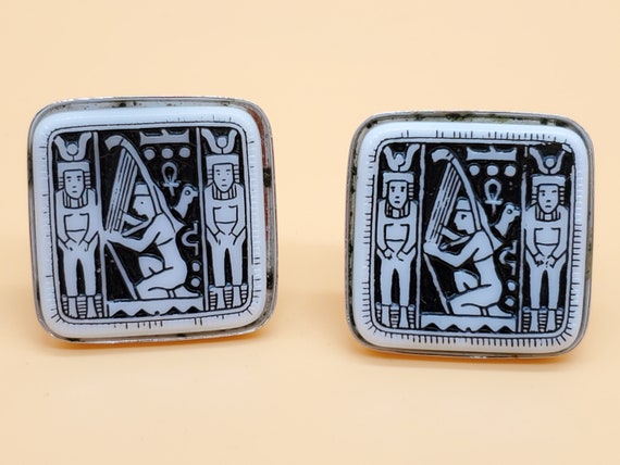 Vintage Egyptian Hieroglyphics cufflinks