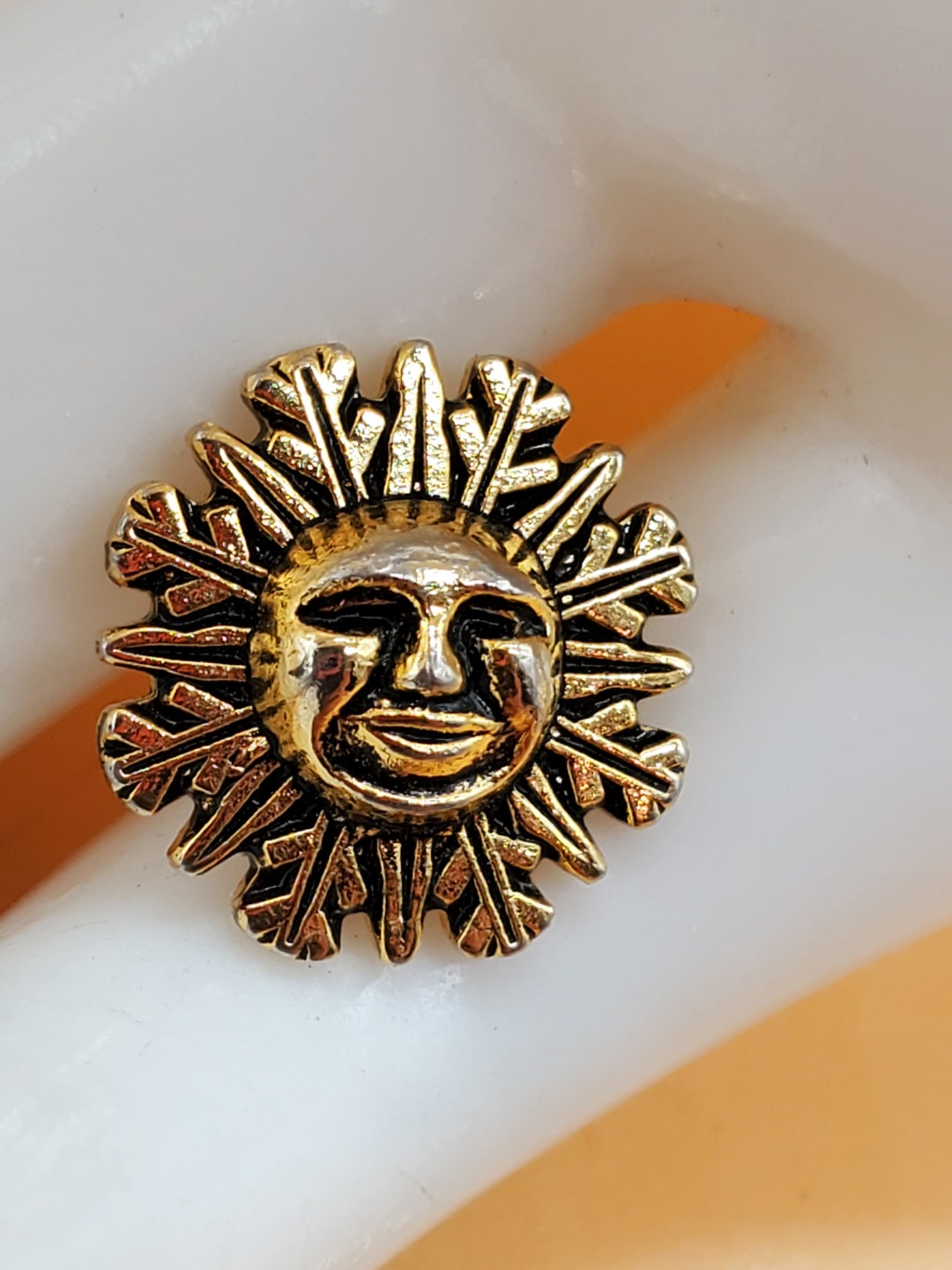 Sun Face Pin Vintage Tiny Sun Face Pin - Etsy