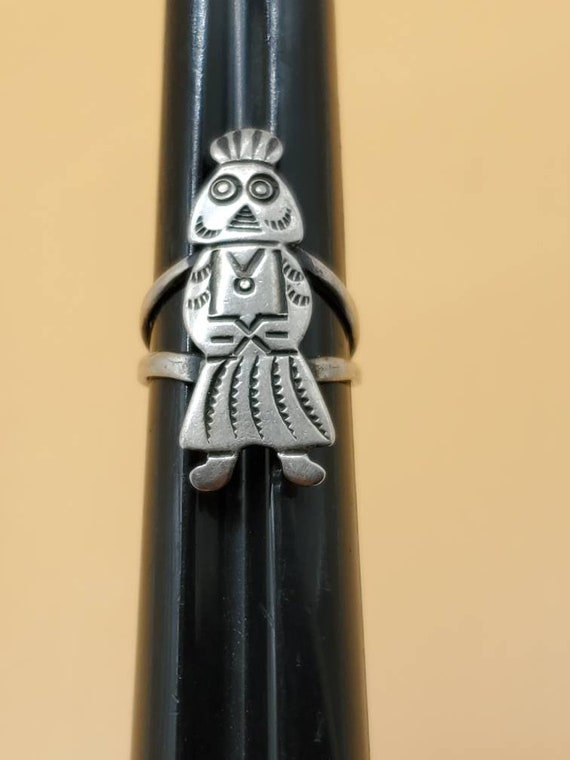 Vintage Native American sterling silver Kachina ri