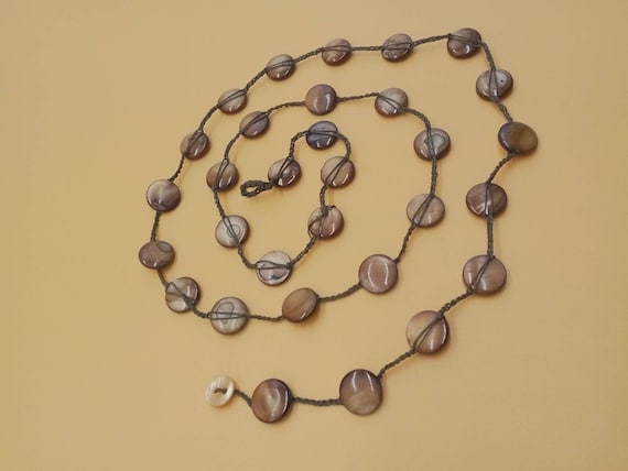 BOHO Chic brownish gold colored shell button bead… - image 9
