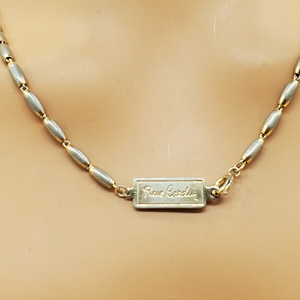 Vintage Pierre Cardin name plate necklace