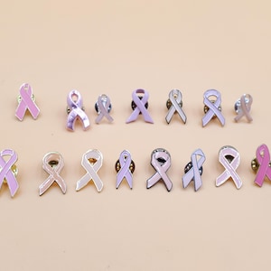 Breast cancer awareness pink ribbon lapel pin, select styles