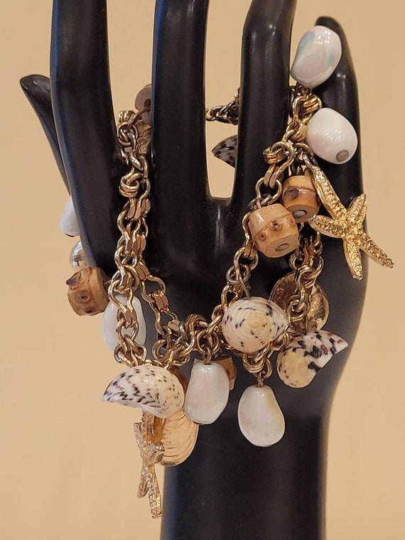 Vintage Accessocraft NYC beach themed charm bracelet Gem