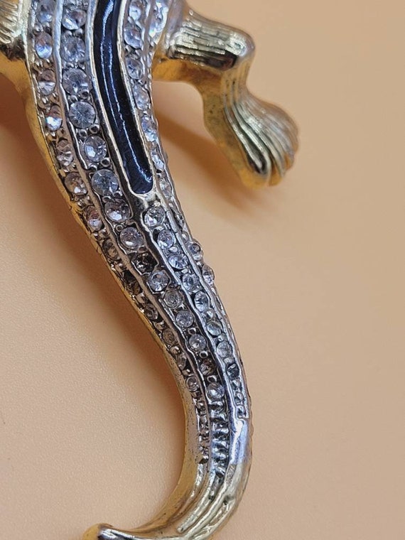 Huge vintage Rhinestone Lizard brooch - image 6