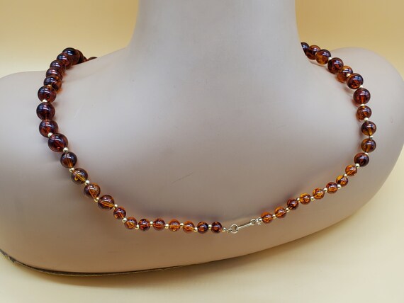 Vintage Dauplaise graduated faux Amber beaded nec… - image 4