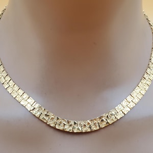vintage gold plated faux nugget chain necklace