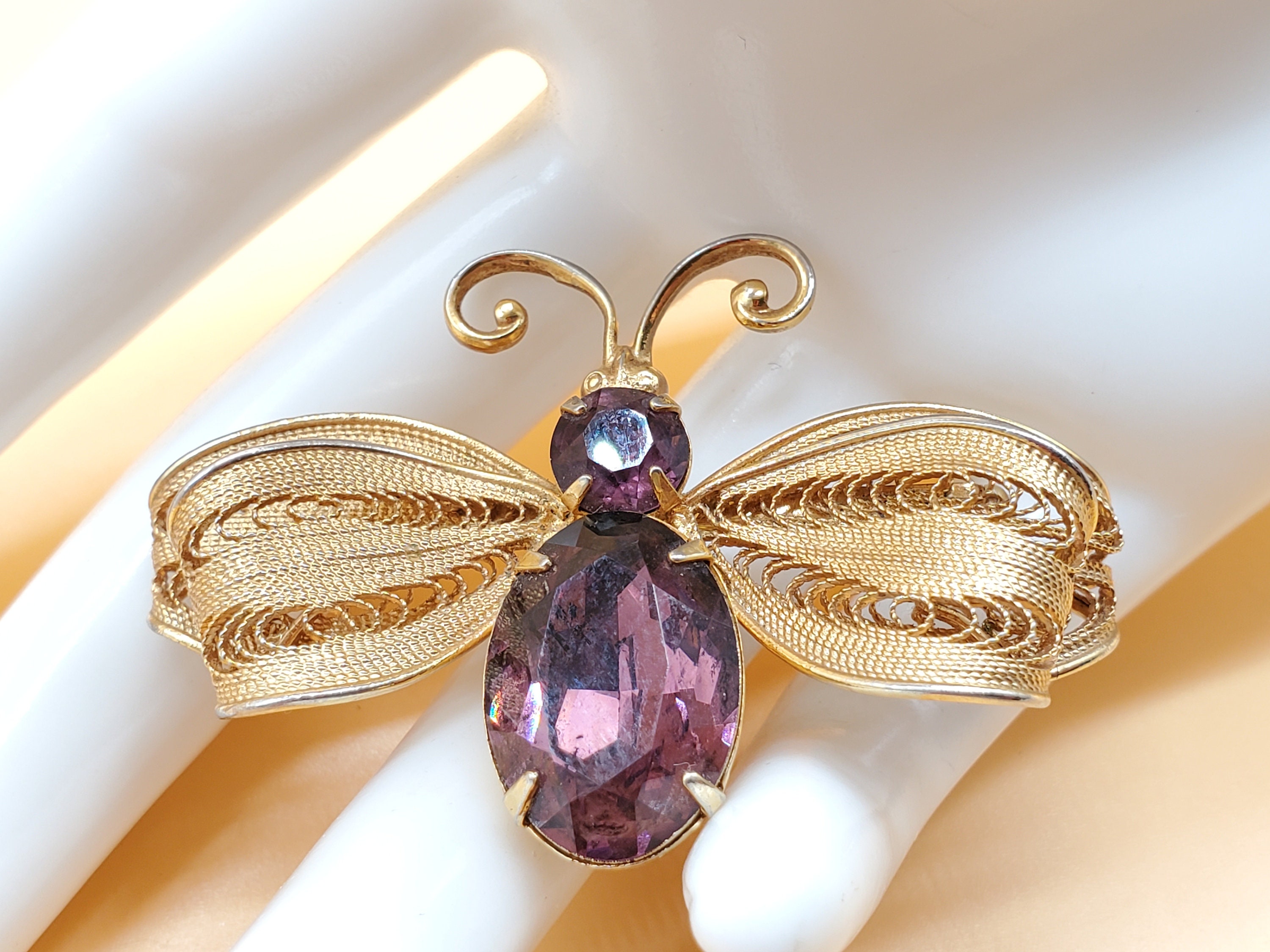 希少 レア NAPIER ヴィンテージ ゴールド グレー パール ブローチ Napier – Vintage Jewelry Girl