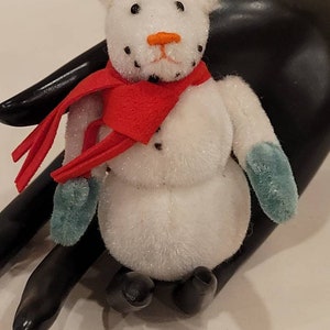 Vintage Miniature articulated plush frosty the snow bear