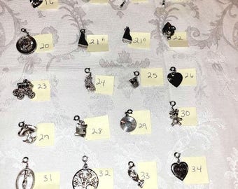 Vintage Monet silver tone charm, select styles, 1960&#39;s Monet charm