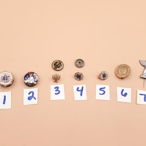 Vintage Jewish lapel pin, select styles