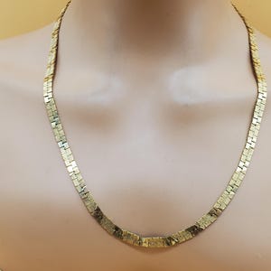 vintage gold plated flat nugget style chain necklace
