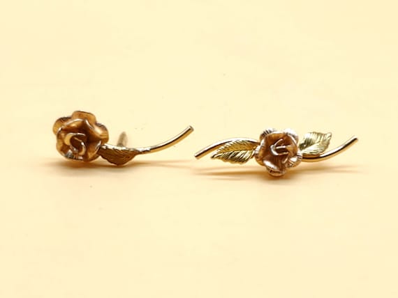 Vintage Krementz gold filled rose pin, select sty… - image 1