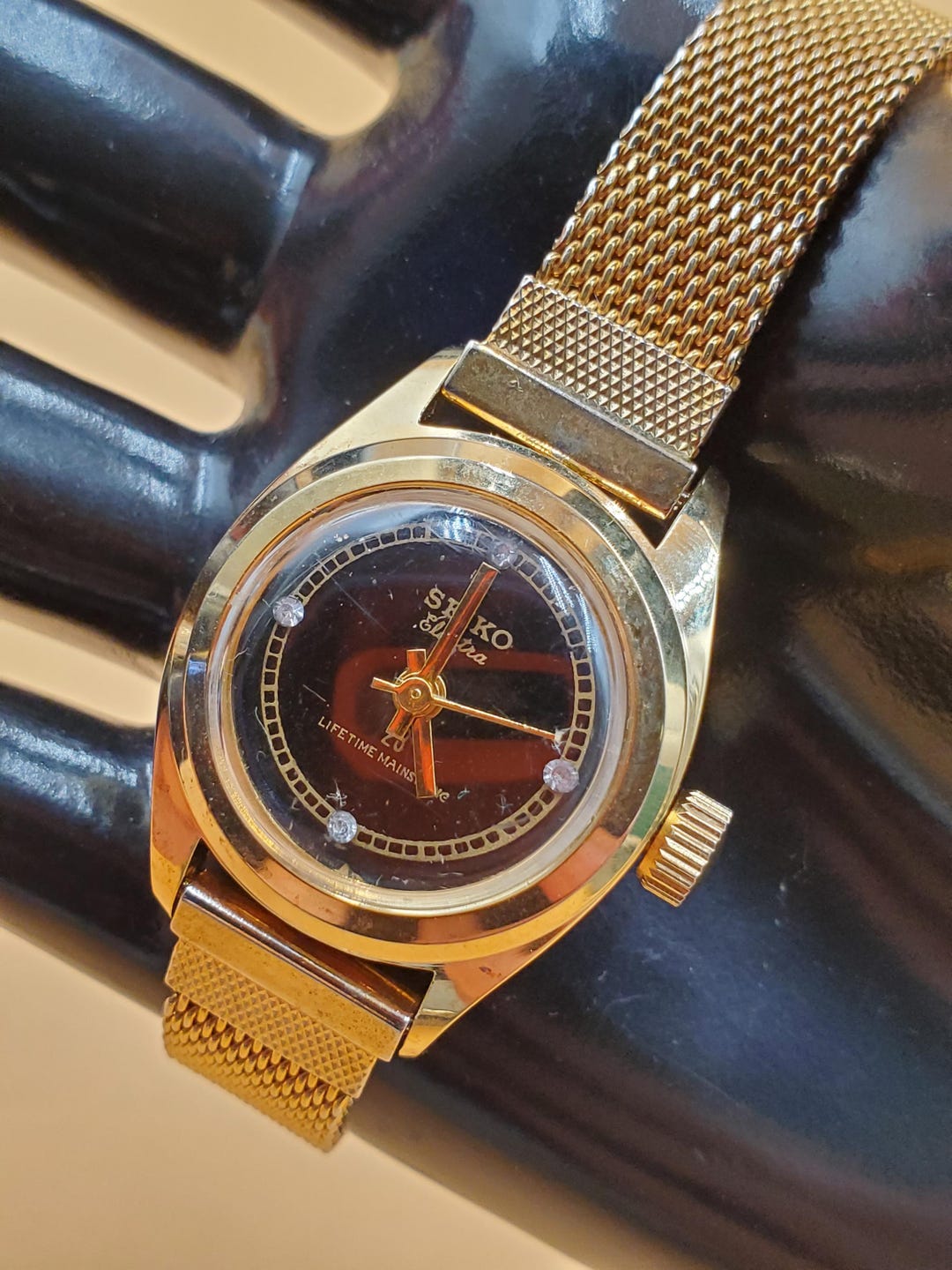 Vintage Seiko Electra Lifetime Mainspring Wind up Watch - Etsy display picture 2