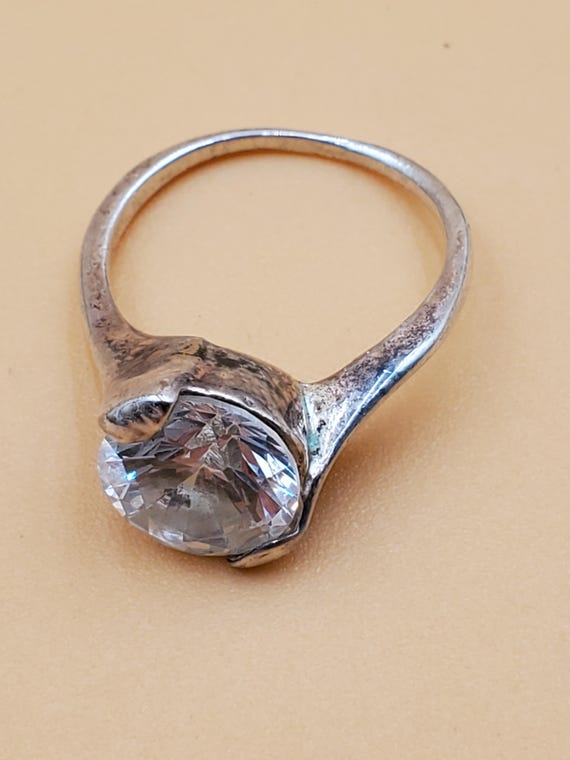 Vintage large CZ statement ring - image 8