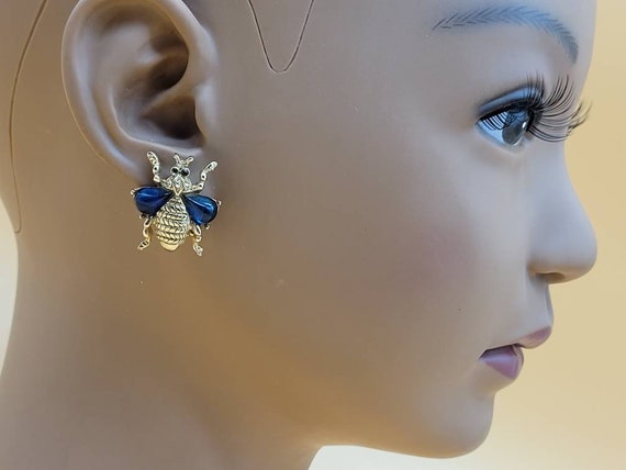 Bee clip on earrings Gem