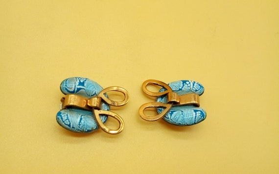 Vintage Matisse copper enamel clip on earrings - image 6