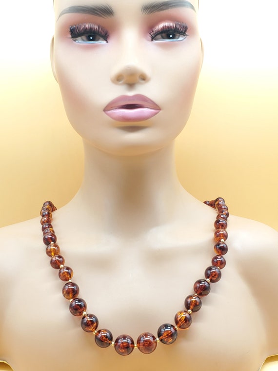 Vintage Dauplaise graduated faux Amber beaded neck