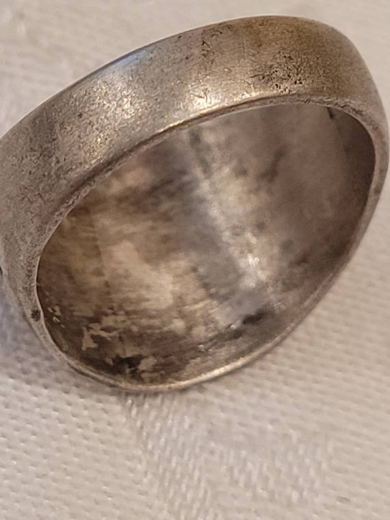 Vintage Sterling Silver Mens Military ring - image 8