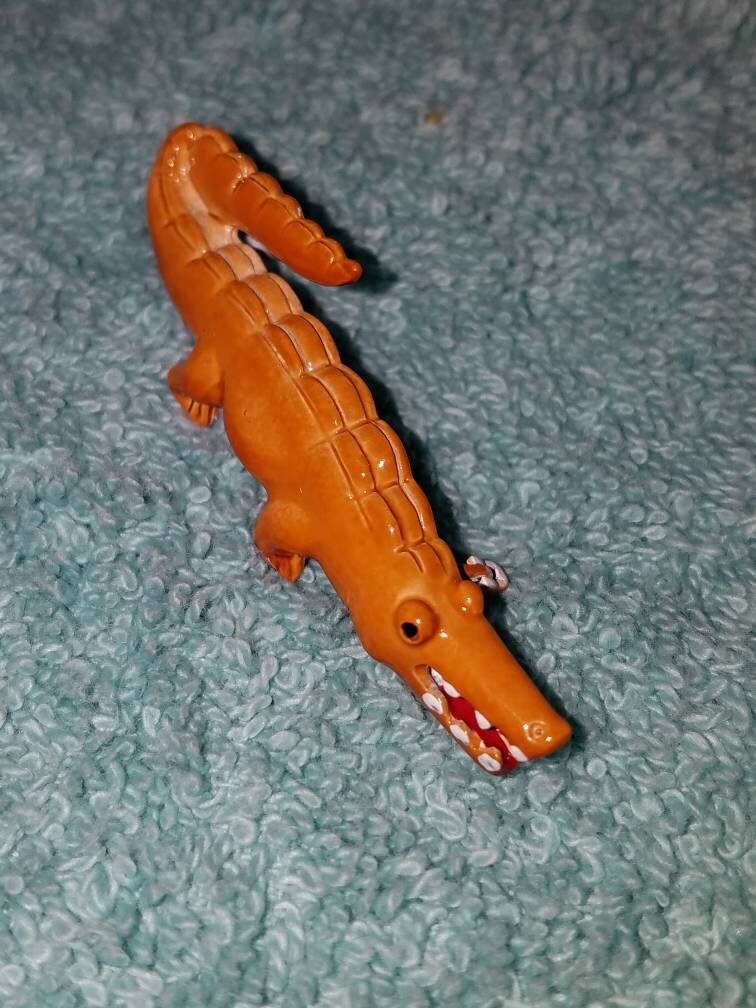 Vintage Brown Enamel Alligator Pin, Enamel Crocodile Pin - Etsy