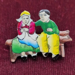 Vintage Made In Czechoslovakia enamel Dutch pin