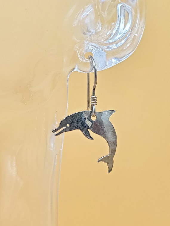 Wild Bryde silver tone Dolphin earrings