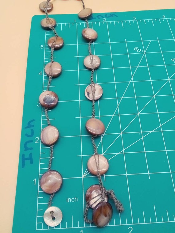 BOHO Chic brownish gold colored shell button bead… - image 3