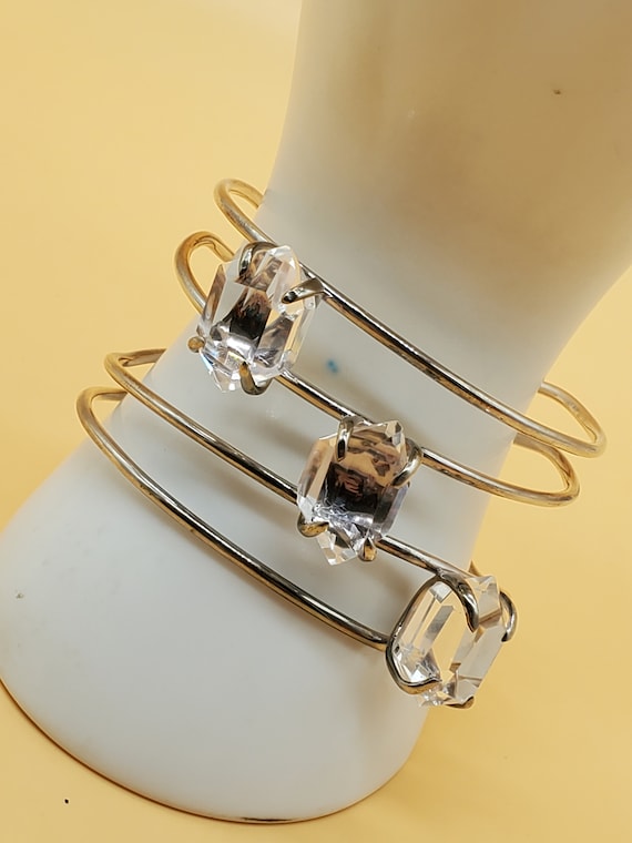 statement clear stone cuff bracelet - image 1