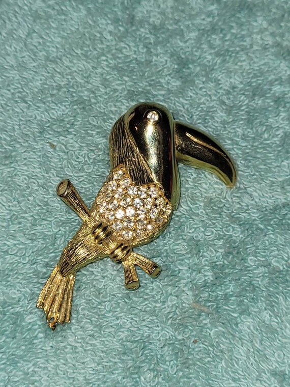 Vintage GIVENCHY Toucan brooch, GIVENCHY bird broo