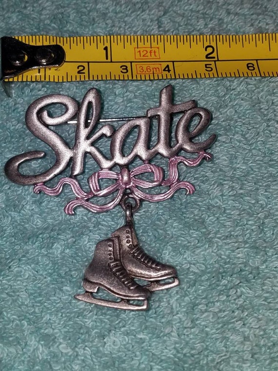 Vintage JJ signed Ice Skating brooch,  JJ Jonette… - image 5