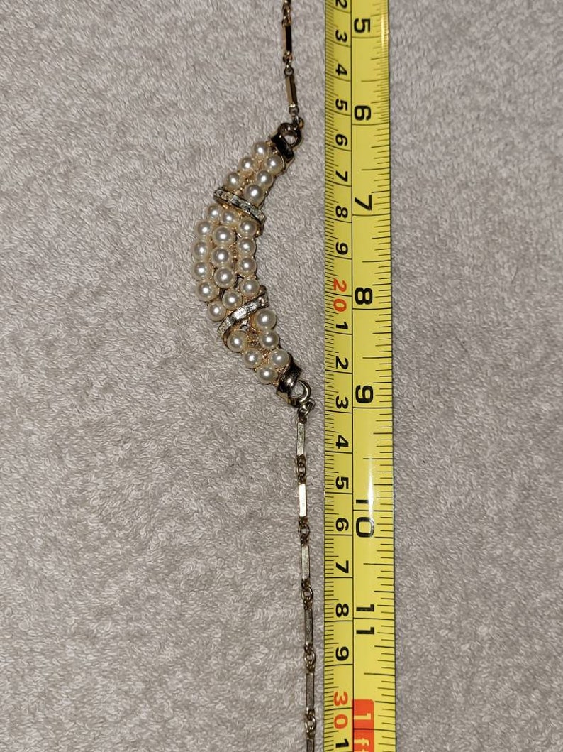 Vintage Coro Katz Faux Pearl Rhinestone necklace
