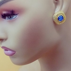 Vintage Swarovski Blue Sapphire Crystal earrings