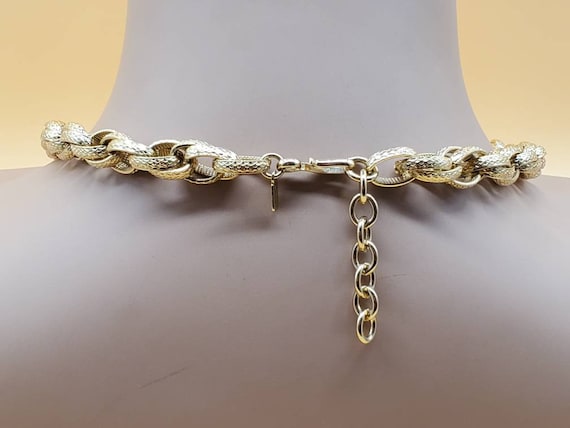 Vintage Monet chunky textured gold tone chain lin… - image 10