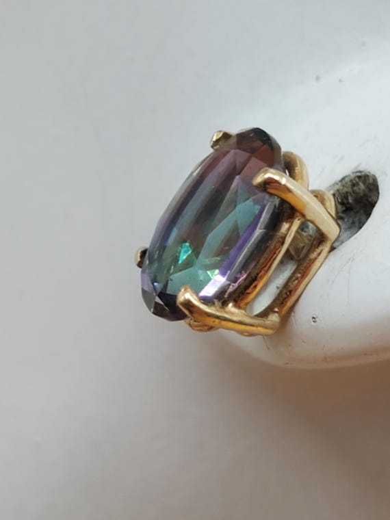 Handmade Gold Plated Mercury Mystic Topaz Round Stud Earrings – Includes Gift Box