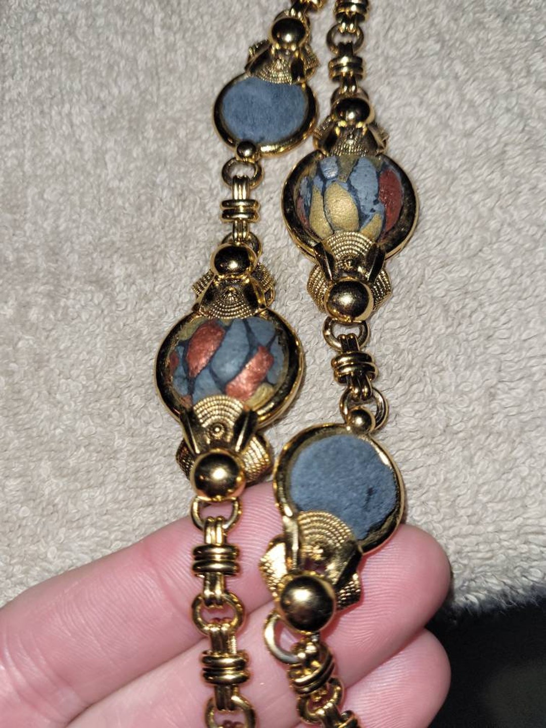 Collier Vintage En Métal Doré Studio M Due Bijoux - Occasion Bon état