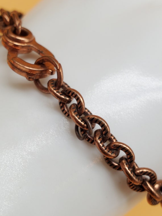 Vintage Southwestern style copper charm bracelet - image 8