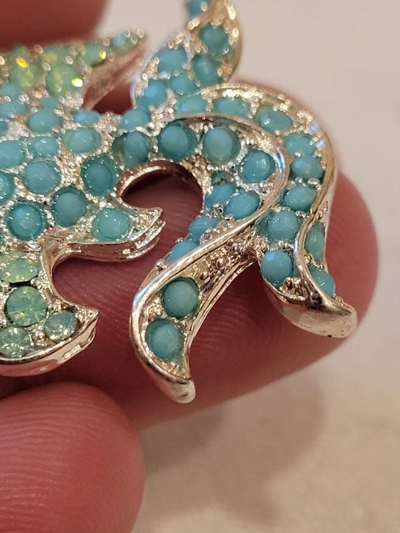 Rare Joan Rivers faux turquoise beaded tropical f… - image 9