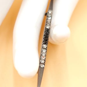 Vintage sterling rhinestone bar brooch pin