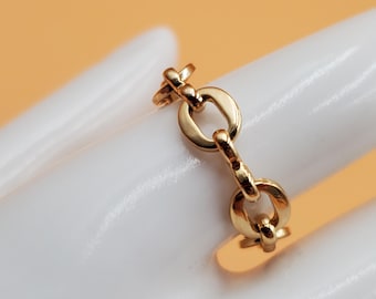vintage gold-plated Rolo link chain ring, size 9