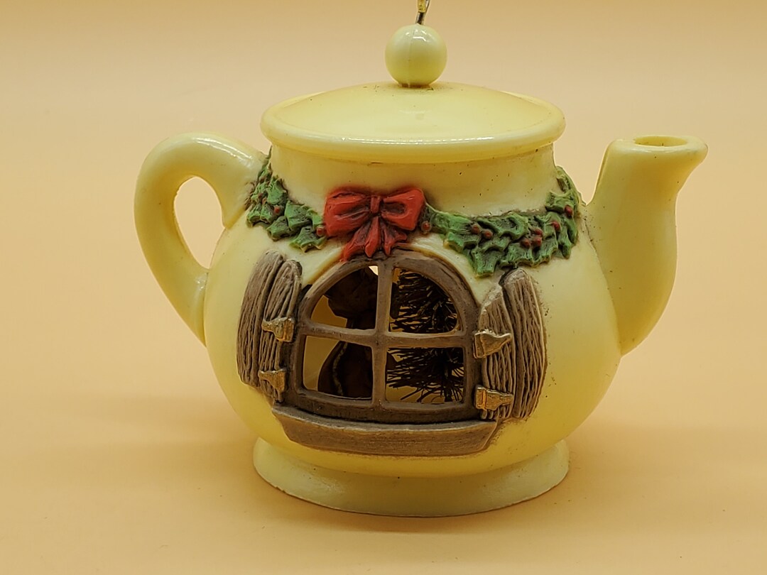 1980 Hallmark Teapot Chipmunk House Christmas Ornament Etsy