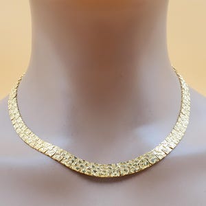Retro gold plated faux nugget chain necklace