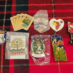 Vintage Lions Club pin, lot of 8