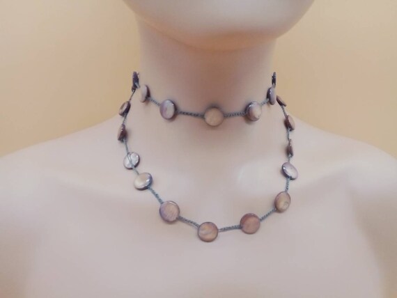 BOHO Chic brownish gold colored shell button bead… - image 8