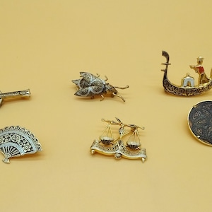 Vintage Damascene pin, select styles