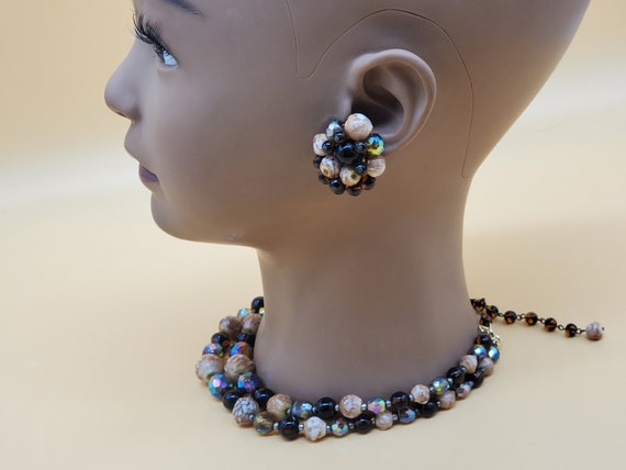 vintage made in West Germany brown and AB beaded … - image 3