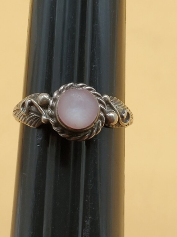 Vintage dainty 925 Southwestern style ring with s… - image 10